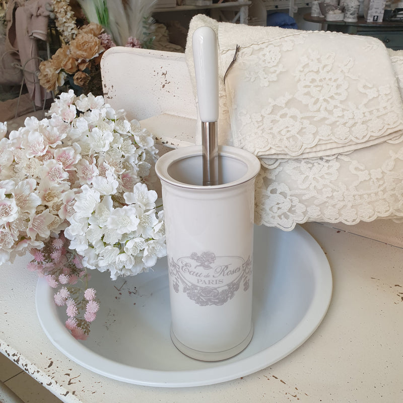 Porta scopino Mathilde M. in ceramica collezione Paris stile shabby chic romantico