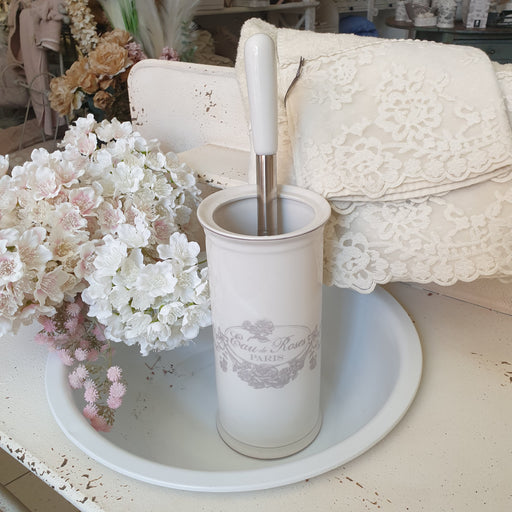Porta scopino Mathilde M. in ceramica collezione Paris stile shabby chic romantico