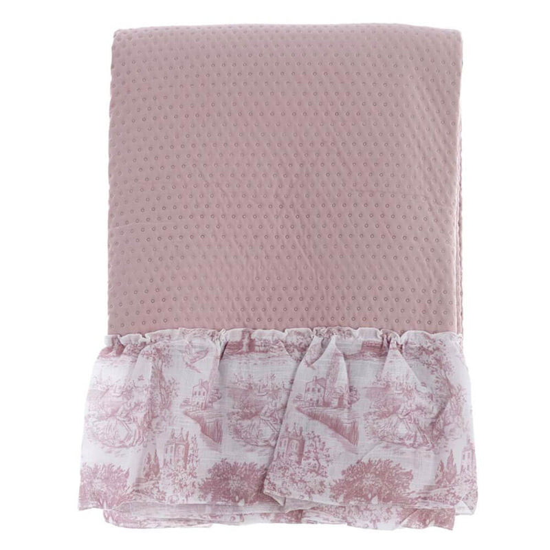 BLANC MARICLÒ Trapunta Matrimoniale Rosa Toile de Jouy con Gala