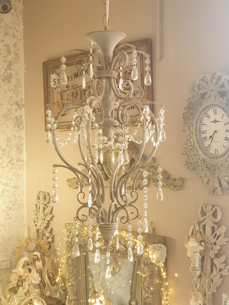 CLAYRE & EEF Lampadario Shabbychic in Ferro