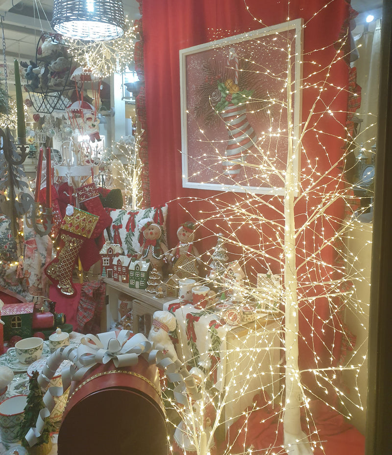 NUVOLE DI STOFFA Albero in PVC Bianco con 1300 Led