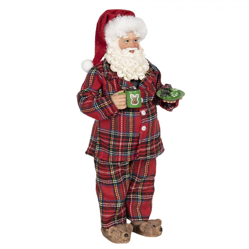 CLAYRE & EEF Babbo Natale in Tessuto con Pigiama Tartan