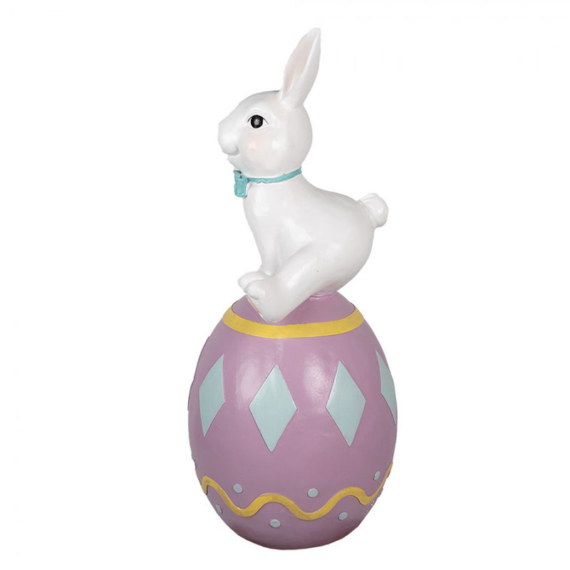 CLAYRE & EEF Coniglio su Uovo Viola in Resina 91cm