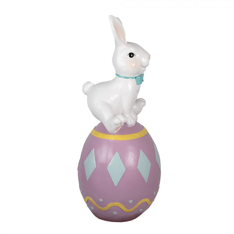 CLAYRE & EEF Coniglio su Uovo Viola in Resina 91cm