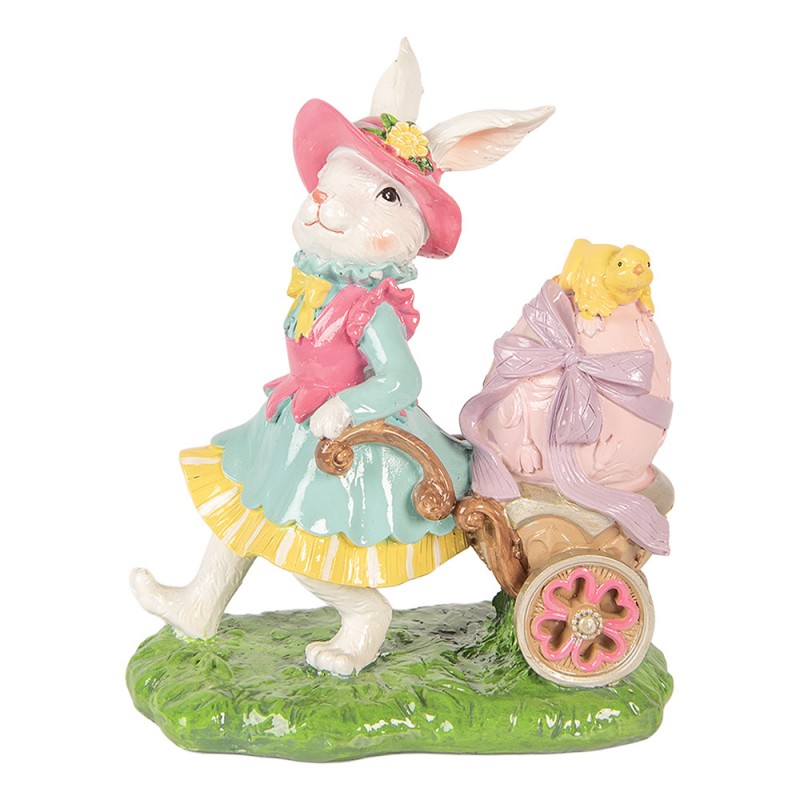 CLAYRE & EEF Coniglietta con Carretto in Resina