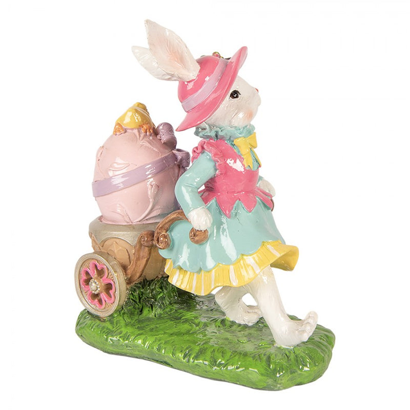 CLAYRE & EEF Coniglietta con Carretto in Resina