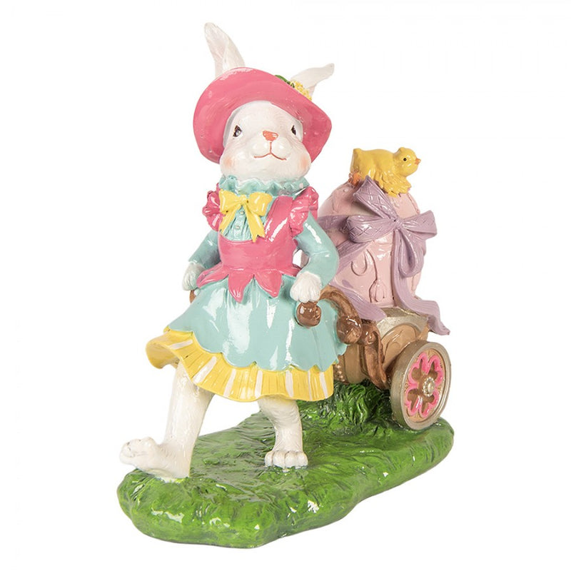 CLAYRE & EEF Coniglietta con Carretto in Resina