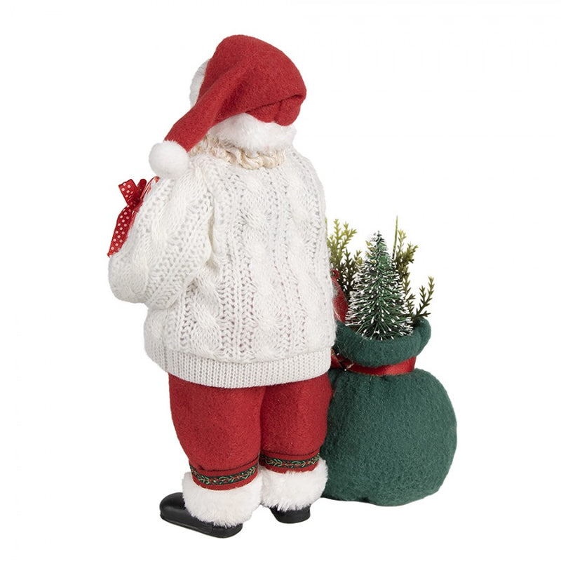 CLAYRE & EEF Babbo Natale con Maglione Bianco Sacco e pacco