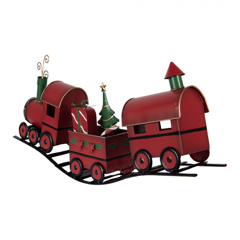 CLAYRE & EEF Trenino Natalizio in Metallo Rosso