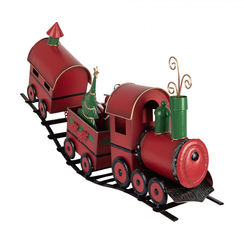 CLAYRE & EEF Trenino Natalizio in Metallo Rosso