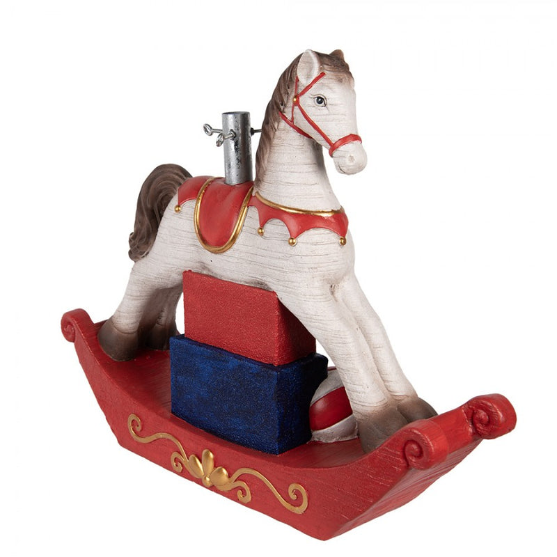 CLAYRE & EEF Supporto Albero di Natale Cavallo a Dondolo Rosso