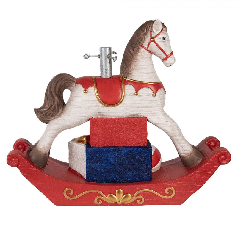 CLAYRE & EEF Supporto Albero di Natale Cavallo a Dondolo Rosso
