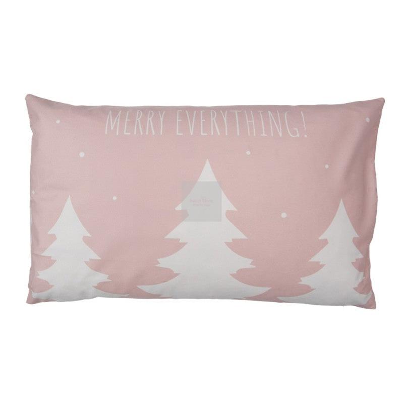 CLAYRE & EEF Federa Copricuscino Double Face Rosa Alberi e Quadri