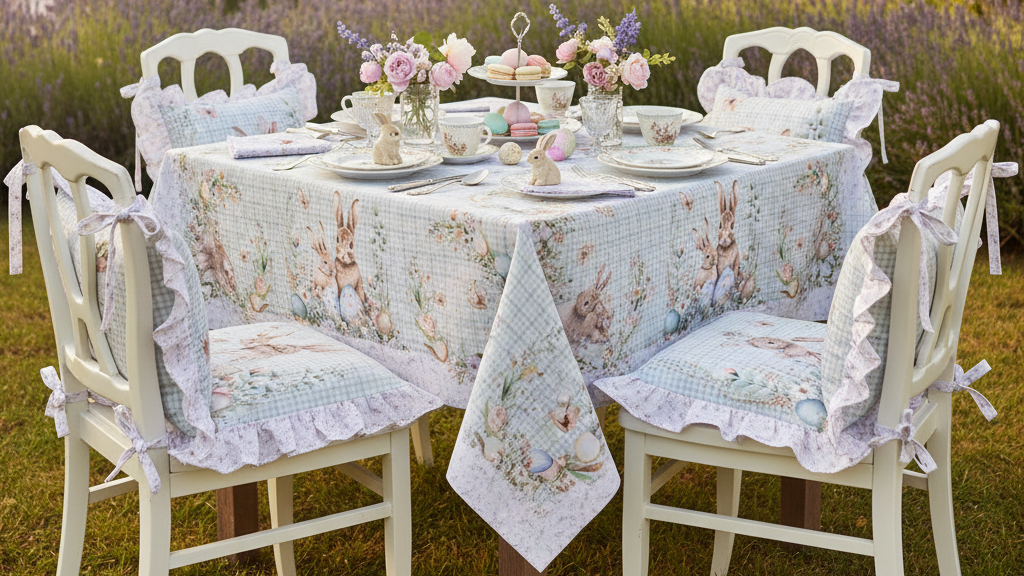 Tavola Rabbit Pepen con cuscini seduta e schienale identici