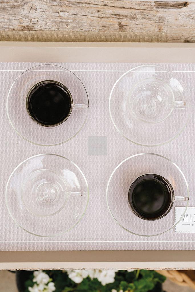 NUVOLE DI STOFFA Set 2 Tazzine Caffè Con Piattino In Vetro Borosilicato