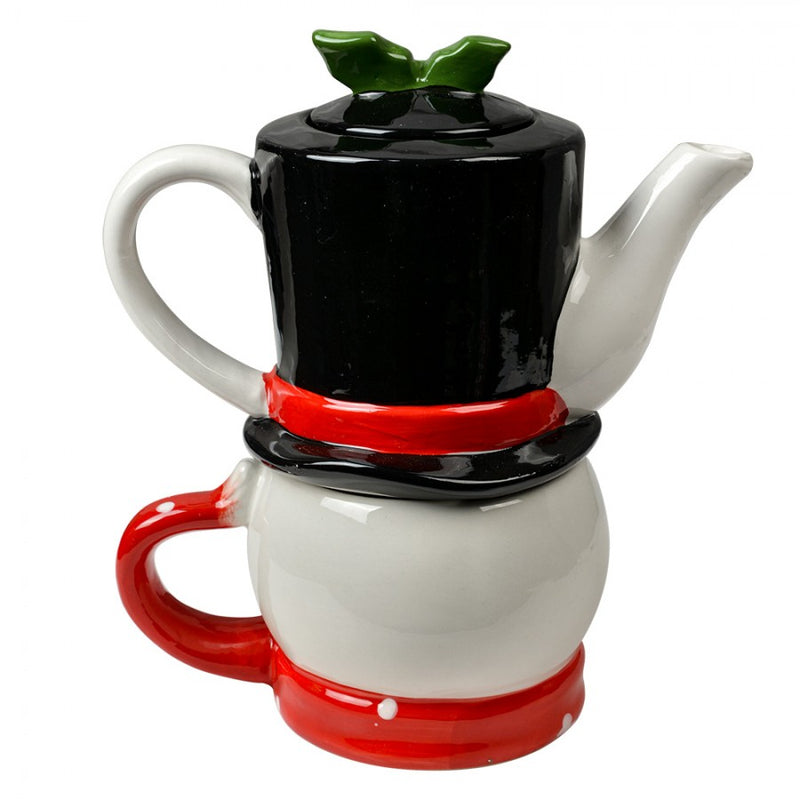 CLAYRE & EEF Tea For One Pupazzo di Neve in Ceramica Bianco