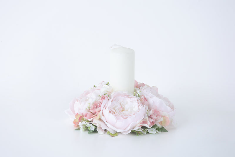 FIORI DI LENA Candela Centrotavola con Peonie Rose e Ortensie