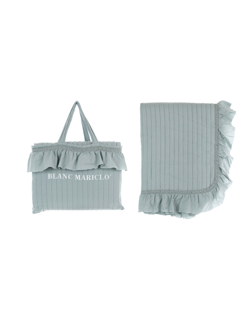 BLANC MARICLÒ Trapuntino Singolo Sweet Dreams Verde con Rouche e Federa Copriguanciale