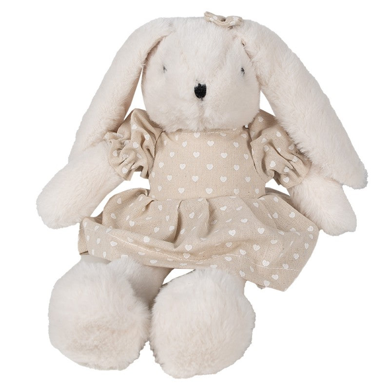 CLAYRE & EEF Coniglietta Peluche Bianca con Abito Cuori