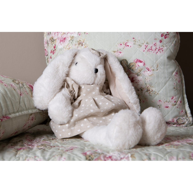 CLAYRE & EEF Coniglietta Peluche Bianca con Abito Cuori