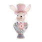 Rabbit bust decoration with Blanc Mariclò hat