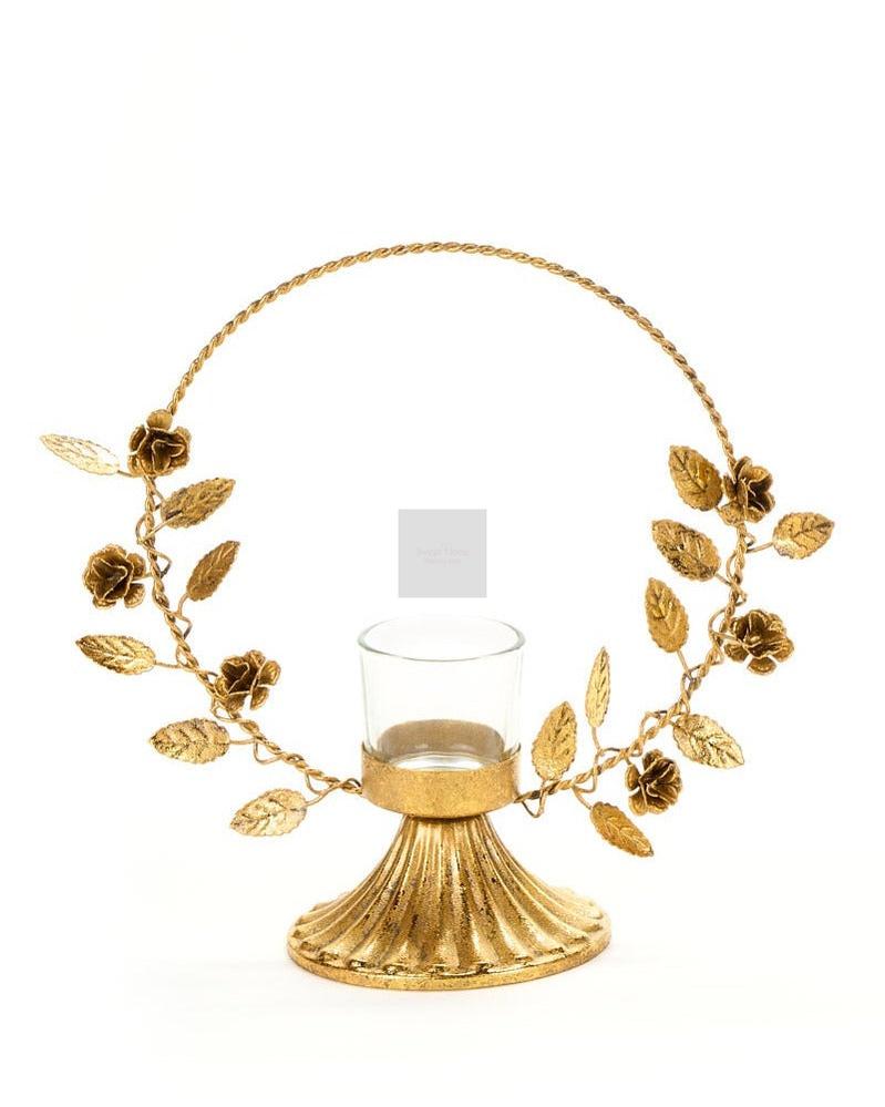 NUVOLE DI STOFFA Portacandela Dorato In Metallo