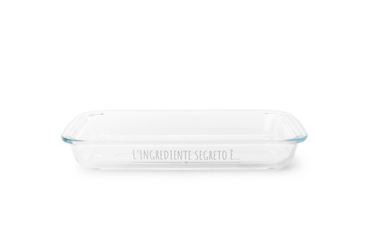 Glass baking dish "The secret ingredient" Clouds of fabric