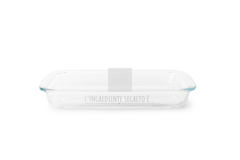Glass baking dish "The secret ingredient" Clouds of fabric