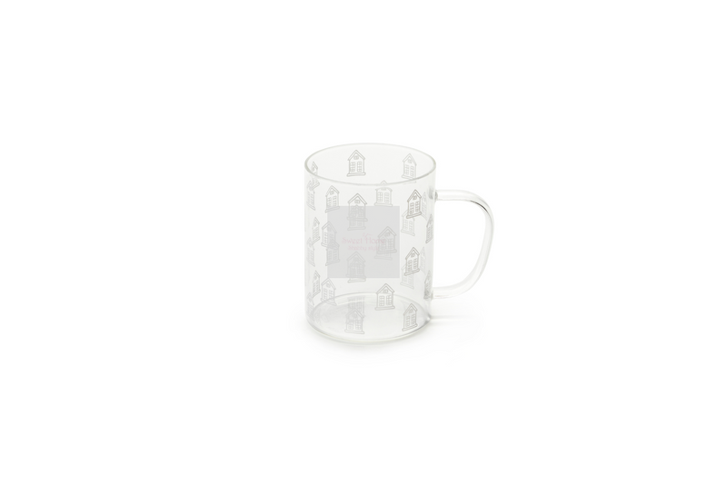 NUVOLE DI STOFFA Set da 2 Tazze Mug In Vetro Borosilicato Con Casette
