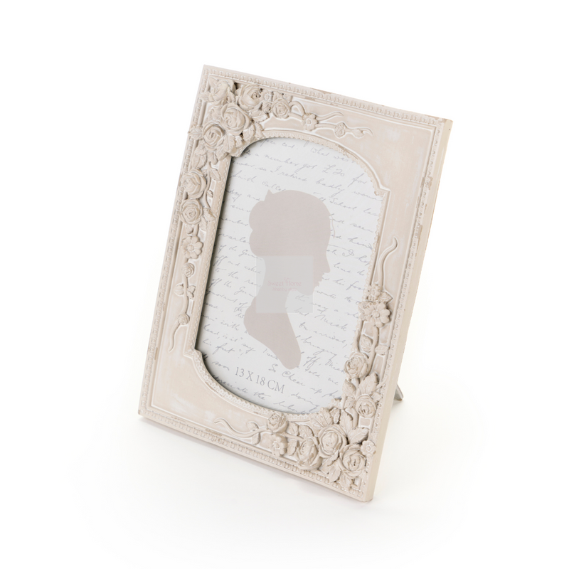 Resin photo frame with roses Clouds of fabric