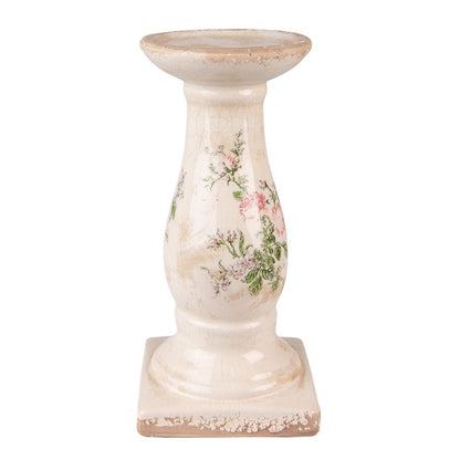Clayre &amp; Eef ceramic candlestick with flowers
