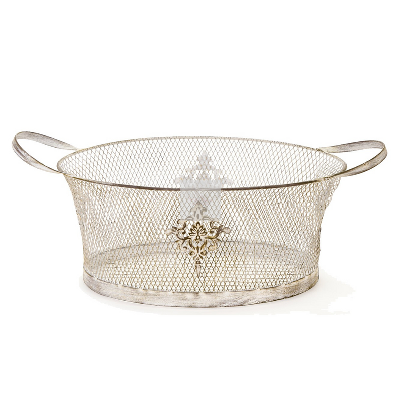 Metal basket with lily Clouds of fabric