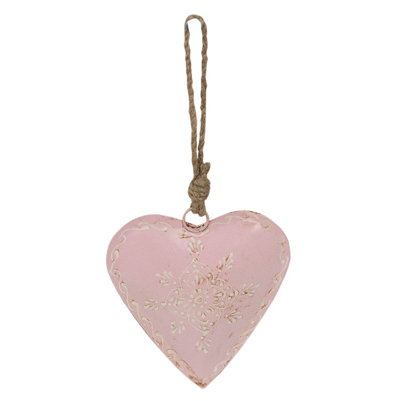 Pendente cuore piccolo in metallo rosa Clayre & Eef