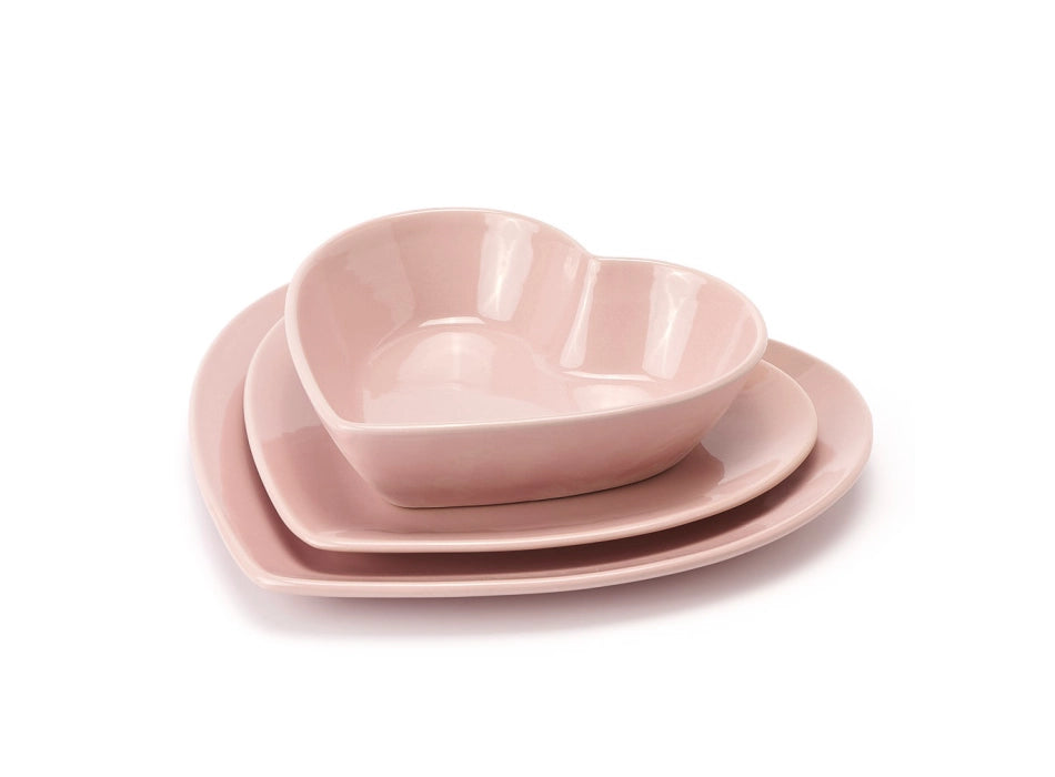 Set of 18 pink heart plates Clouds of Cloth