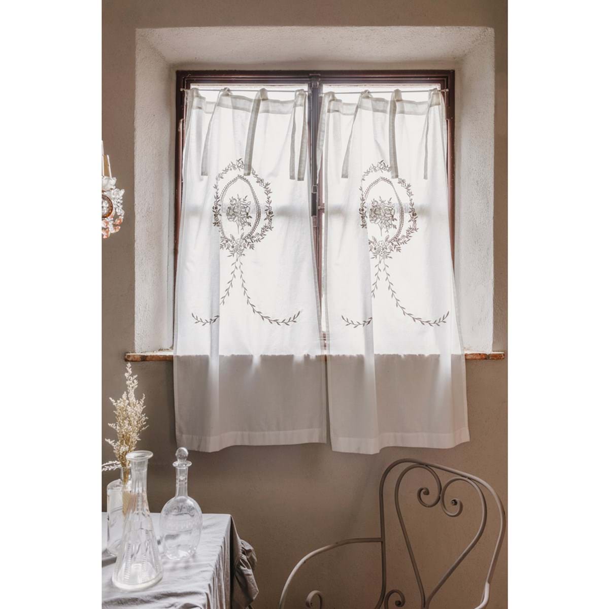 Pair of curtains 45x70 cm "Candice" Blanc Mariclò