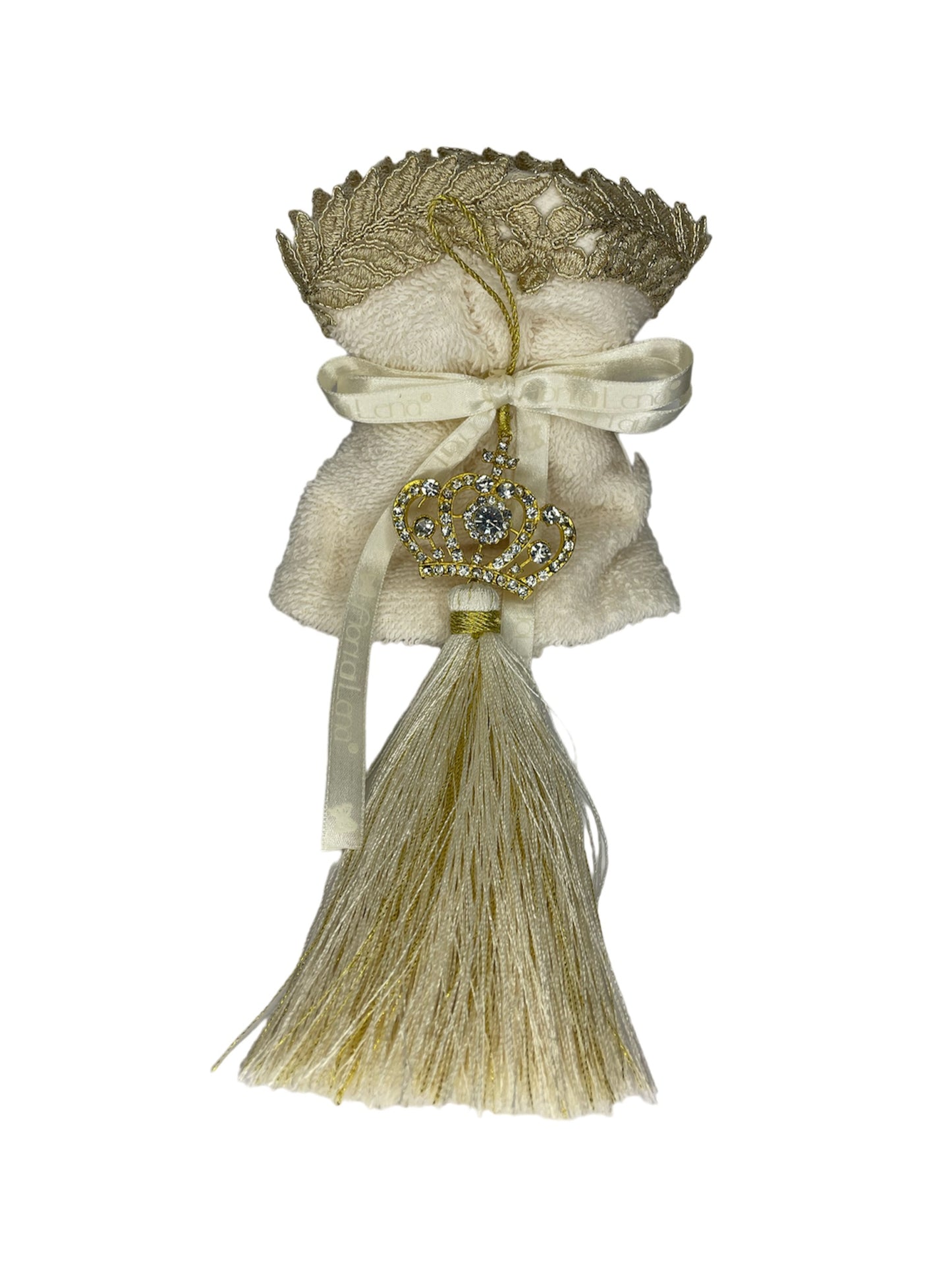 Washcloth with tassel Fiori di Lena crown