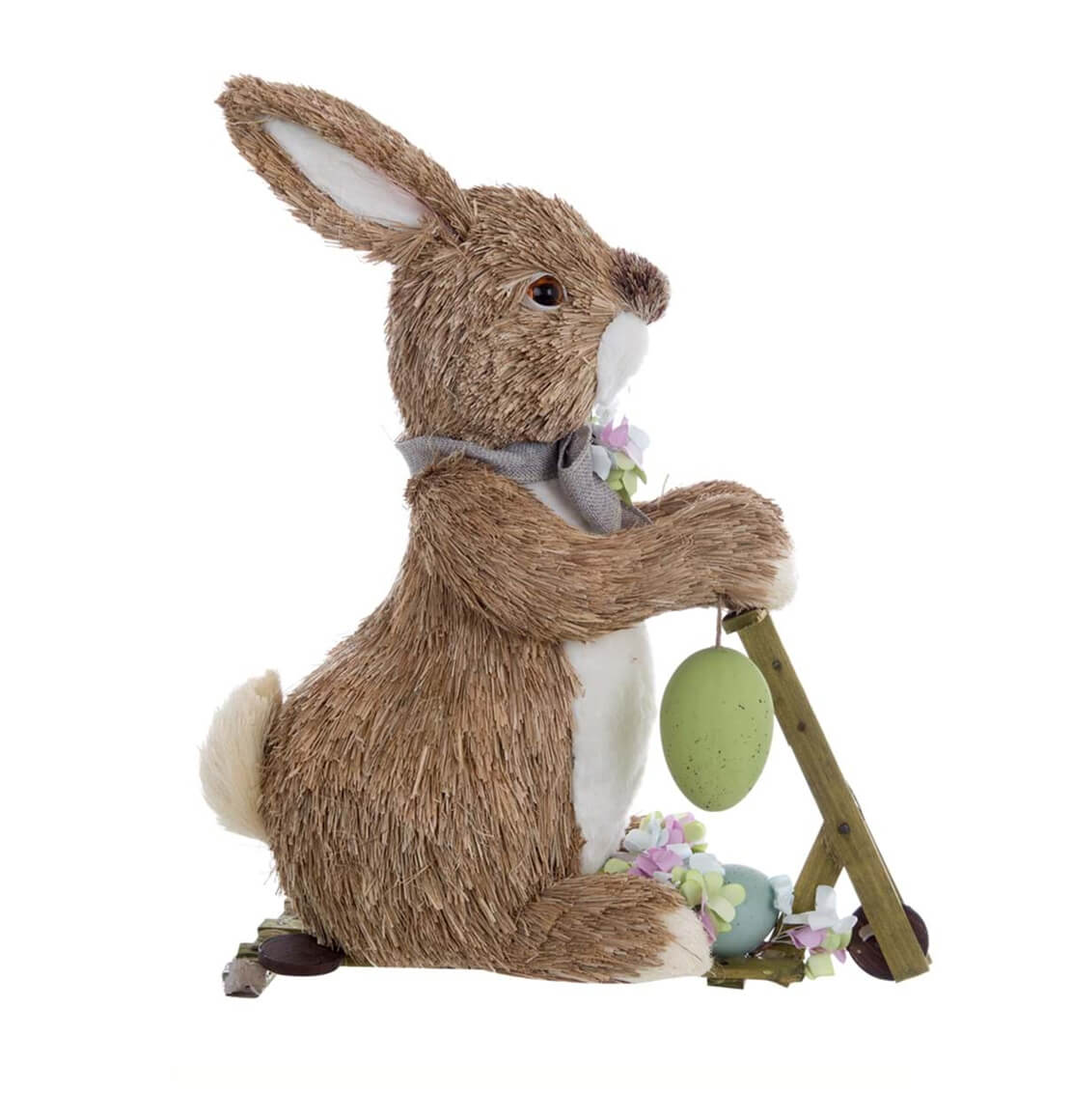 Coniglio in paglia su monopattino "Easter fantasy" Blanc Mariclò