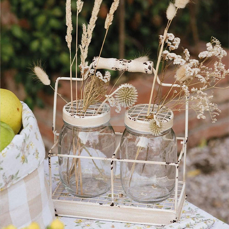 Metal vase with jars Clouds of fabric
